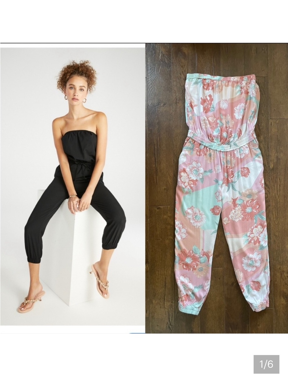 Aritzia Large Azure Skies Strapless Jumpsuit. Pockets.